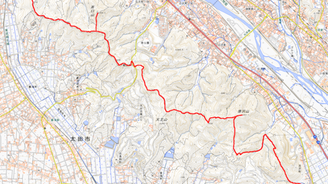 茶臼山丘陵ルートマップ